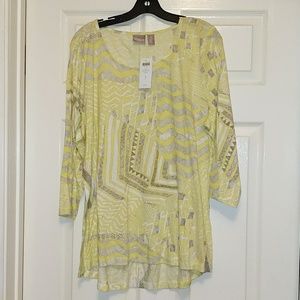 NWT Chico's Pale Lime Top